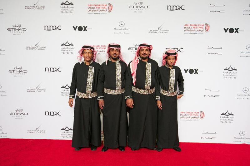 The Jordanian Bedouin cast of the prize-winning film Theeb. Courtesy Abu Dhabi Film Festival