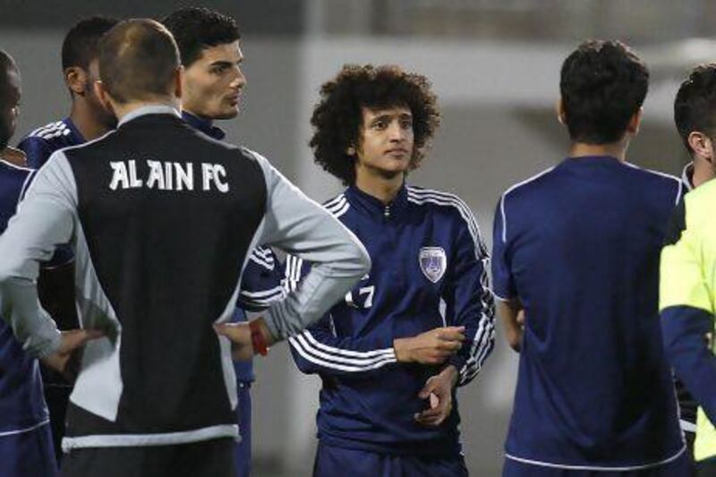 Al Ain coach Cosmin Olaroiu says Omar Abdulrahman, centre, has the type of talent that would stand out on any side.