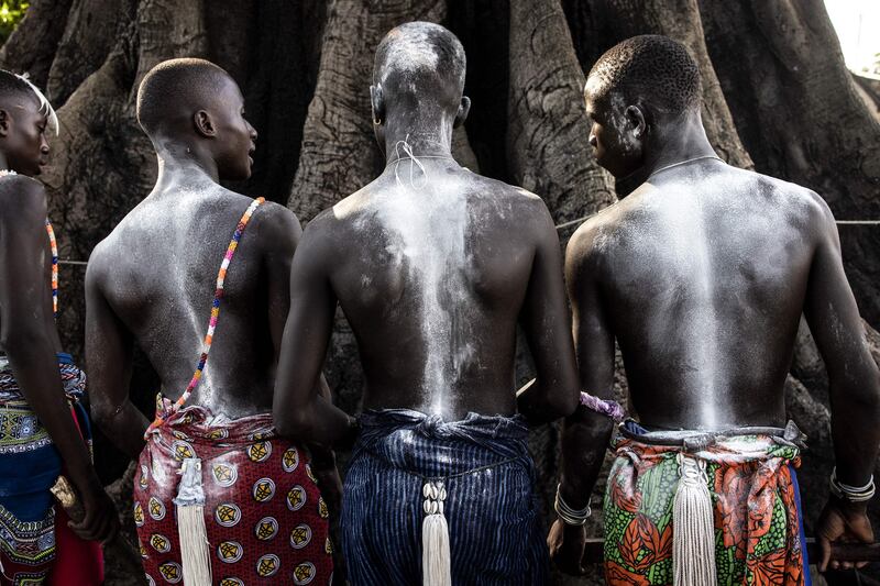 A ceremony marking the end of the annual initiation process for young men in Kabrousse, western Casamance, Senegal. AFP