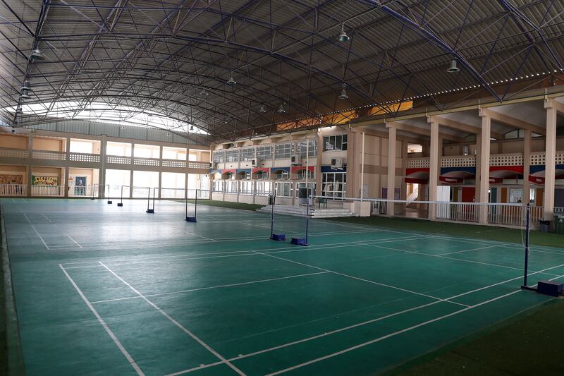 The spacious badminton court at The Apple International Community School