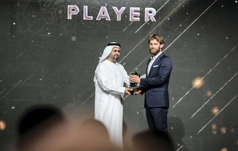 Abu Dhabi, United Arab Emirates - Adam Wardzinski won for Best European player for the UAE Jiu-Jitsu World Awards night at Emirates Palace. Khushnum Bhandari for The National