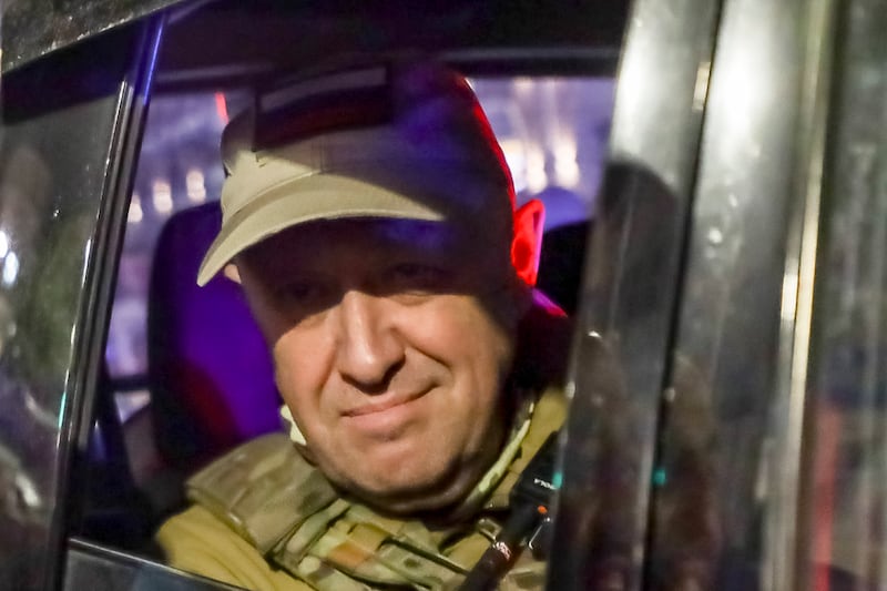 Wagner leader Yevgeny Prigozhin in Rostov-on-Don, southern Russia, after his forces took over the military command centre there. AP
