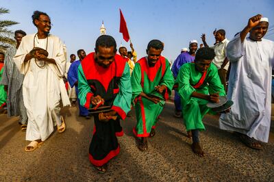Participants at an Al-Molid parade in Khartoum. Getty Images