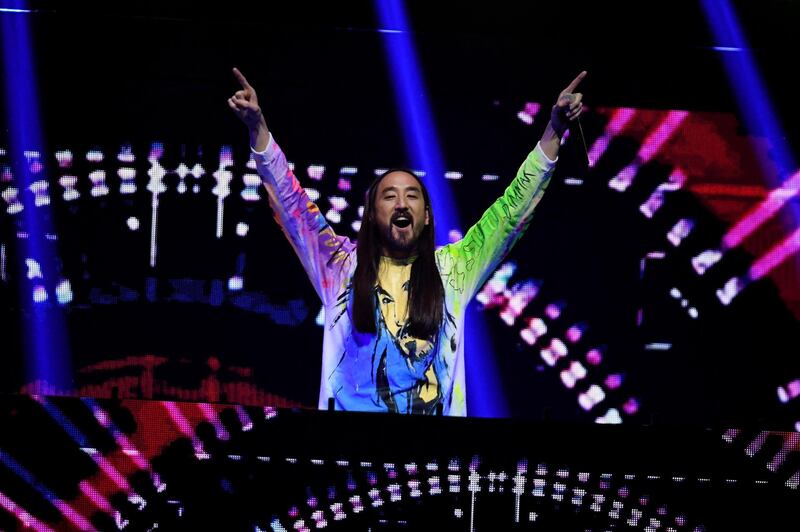 LAS VEGAS, NEVADA - SEPTEMBER 20: Steve Aoki performs onstage during the 2019 iHeartRadio Music Festival at T-Mobile Arena on September 20, 2019 in Las Vegas, Nevada.   Ethan Miller/Getty Images/AFP
== FOR NEWSPAPERS, INTERNET, TELCOS & TELEVISION USE ONLY ==
