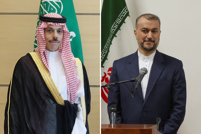 Saudi Arabia's Foreign Minister Prince Faisal bin Farhan spoke with Iranian counterpart Hossein Amir Abdollahian at the start of Ramadan. AFP/ Reuters