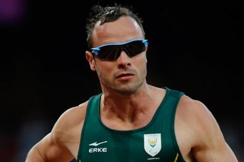 Oscar Pistorius in action at the 2012 Paralympics.
