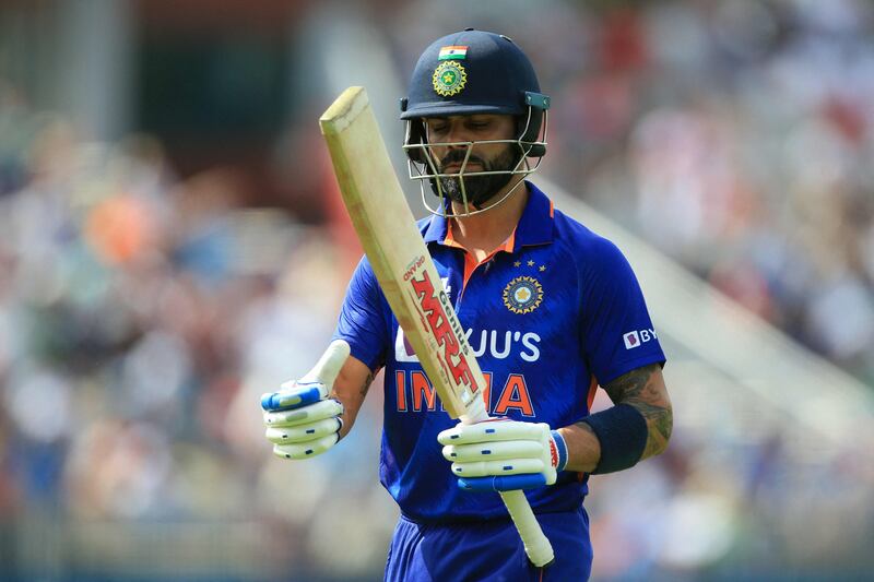 India's Virat Kohli walks back to the pavilion after losing his wicket for 17. AFP