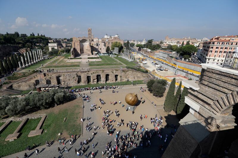 A view of the ancient Roman Forum as seen from the topmost level of the Colosseum. Andrew Medichini / AP Photo
