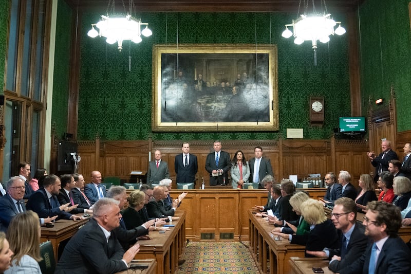 Sir Graham Brady, Chairman of the 1922 Committee of Tory backbenchers, announces the result of the vote. PA