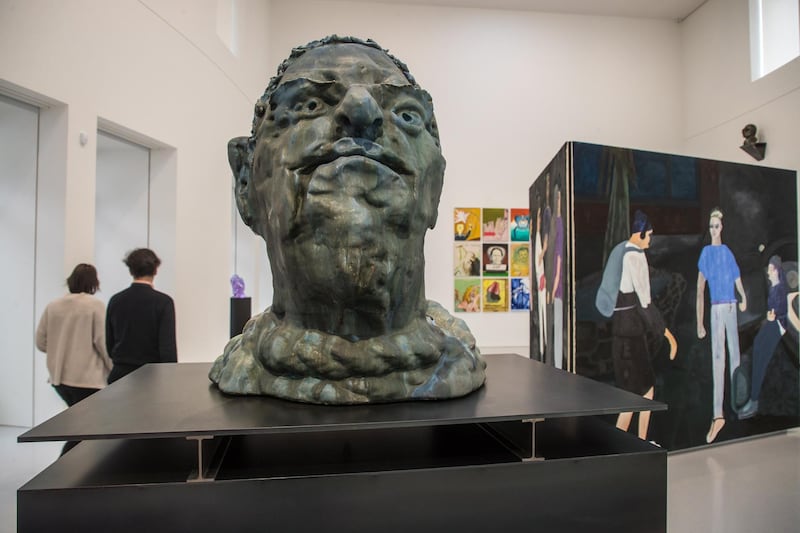 A sculpture by German artist Thomas Schutte on display at the Bourse de Commerce, a new venue dedicated to contemporary art created by French businessman Francois Pinault. EPA