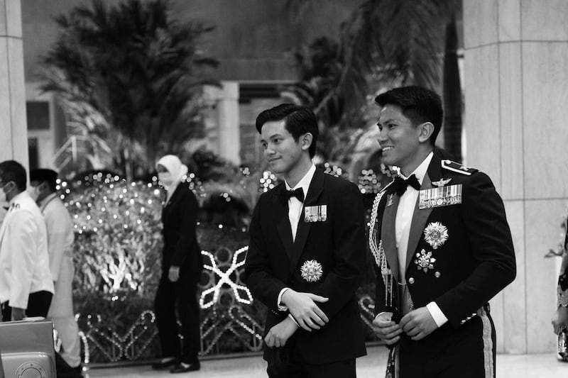 Prince Mateen, right, and his brother Prince Abdul Wakeel at the wedding.