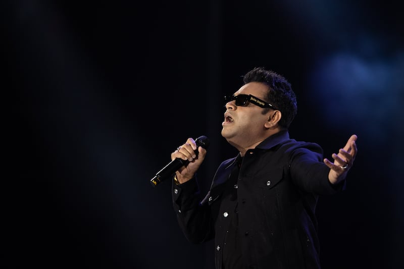 A R Rahman performs at Jubilee Stage. Mahmoud Khaled / Expo 2020 Dubai