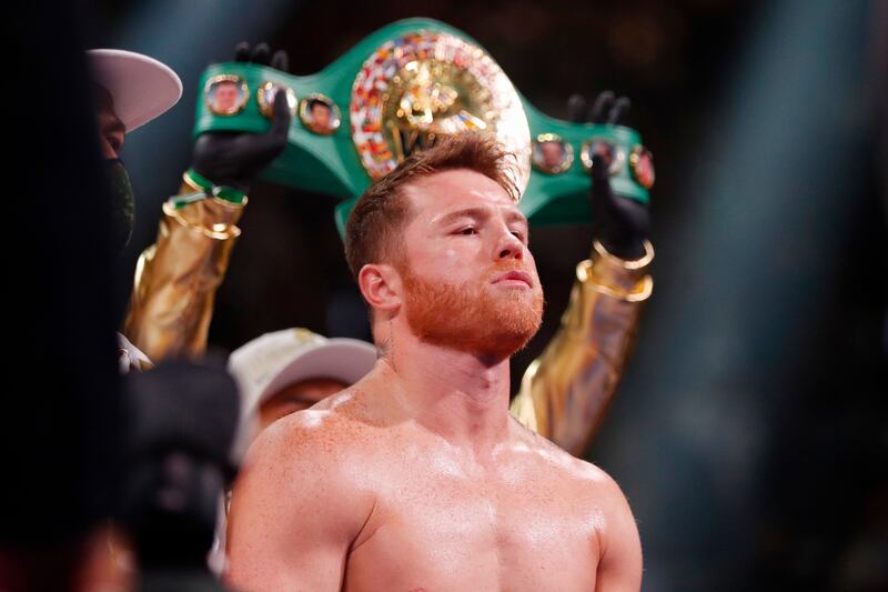 Canelo Alvarez, of Mexico, stands in the ring at the start of the fight. AP Photo