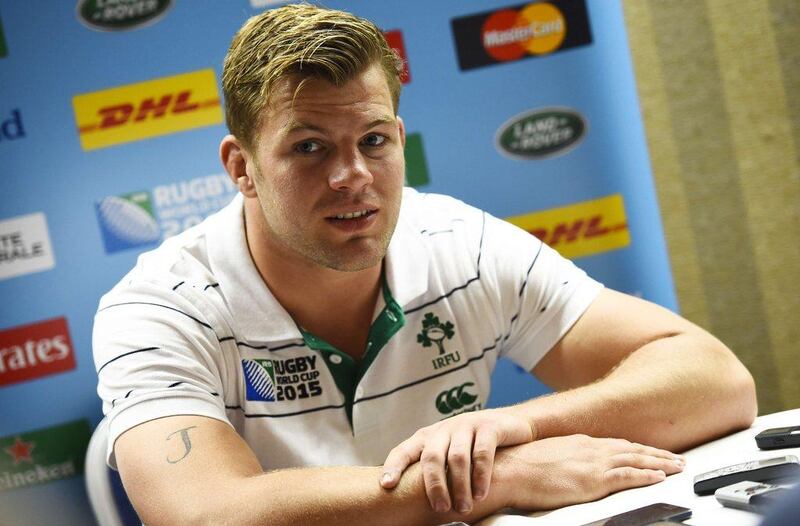 Ireland's Jordi Murphy gives a press conference in Cardiff on Wednesday ahead of the quarter-final against Argentina on Sunday. Loic Venance / AFP / October 14, 2015 