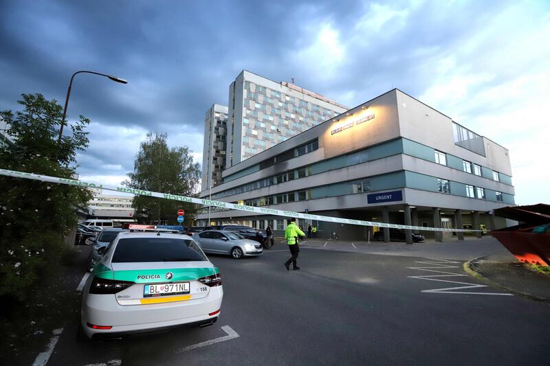 Mr Fico is being operated on at the hospital after being shot several times by a 71-year-old gunman. AFP