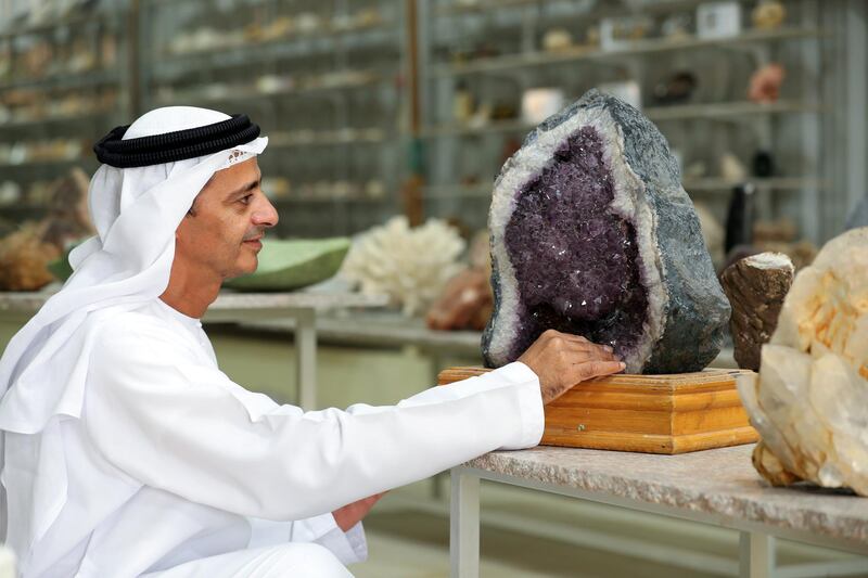 Ras Al Khaimah, United Arab Emirates - February 9th, 2018: Portrait of a Nation. Tariq Salman with his RAK natural treasures museum. Friday, February 9th, 2018. Ras Al Khaimah. Chris Whiteoak / The National