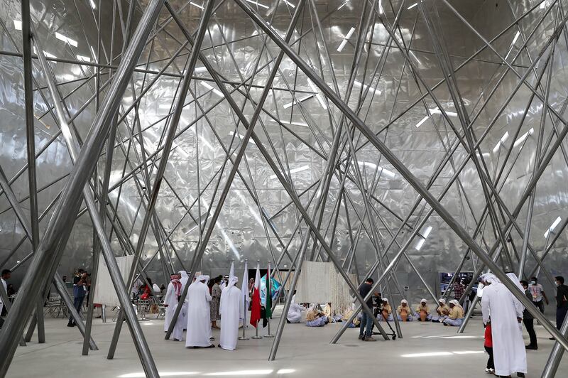 Visitors at the Bahrain pavilion at the Expo 2020 Dubai site. All photos: Pawan Singh / The National