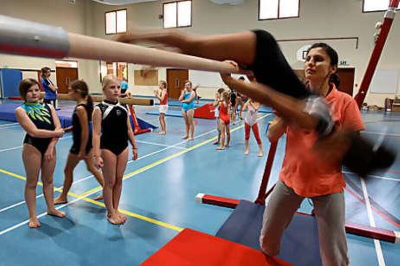 Gabriela Ostojic teaches gymnastic at Raha International School in Abu Dhabi.