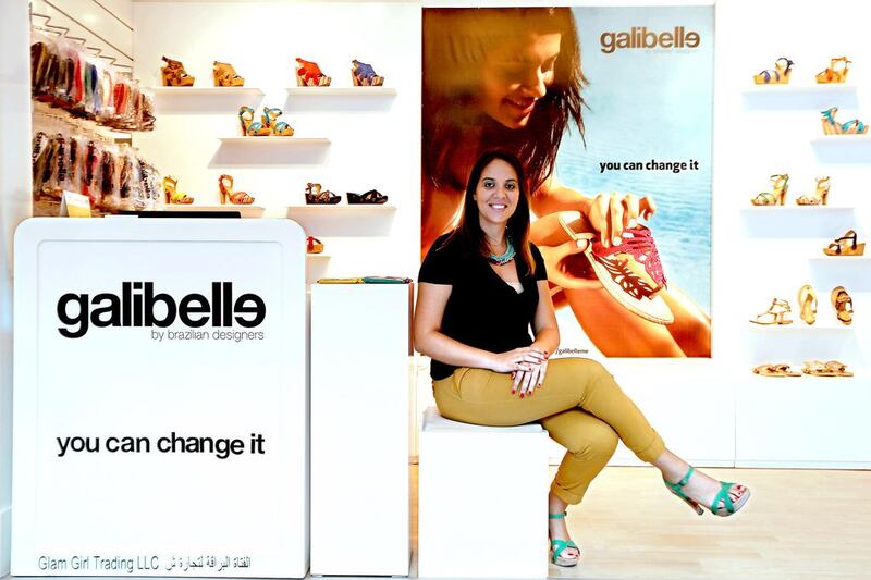 Ana Seixas at her Galibelle shoe shop in the Oasis Centre in Dubai. Pawan Singh / The National

