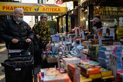 People shop in Brighton Beach, also known as 'Little Odesa'. AFP
