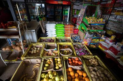 epa07000460 Consumer goods for sale in a small convenience and food shop in the low income area of Masiphumelele, Cape Town, South Africa, 06 September 2018. Statistics South Africa has released Gross Domestic Product (GDP) figures for the second quarter of 2018 showing a contraction of 0,7 percent. A contraction over two quarters places South Africa in a technical recession. Consumers in the poorest areas are the worst affected as consumer prices rise in reaction to rising fuel prices and a weaker Rand.  EPA/NIC BOTHMA