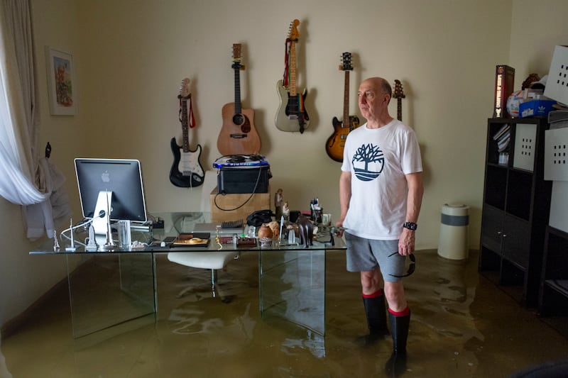 Homes across Dubai have been hit by the flooding in recent days, including this home in the Green Community belonging to Gary Benjer. Antonie Robertson/The National