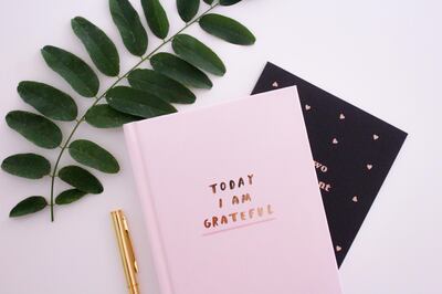Gratitude can be practised by keeping a journal or via self-affirmations 