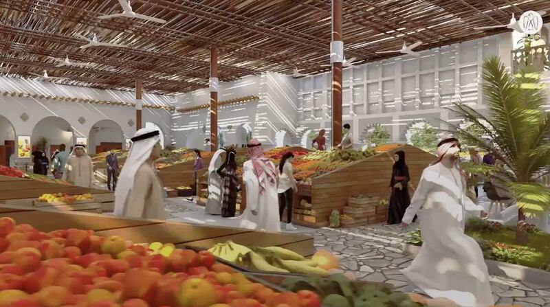 A screengrab of a video showing renderings of a planned new fruit and vegetable souq in Mina Zayed. Courtesy: Abu Dhabi Government Media Office