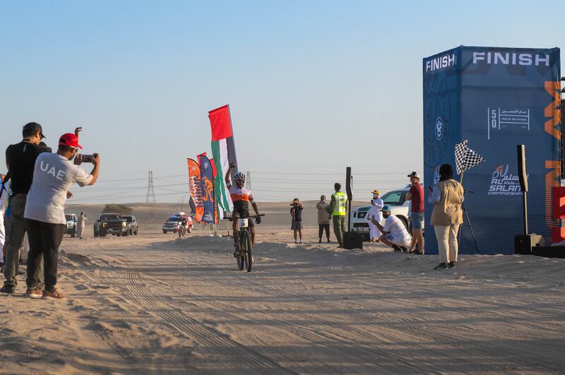 Ahmed Al-Mansoori from the Sheikh Ahmed bin Humaid team won the 'Fifty Years of the Desert' race. WAM