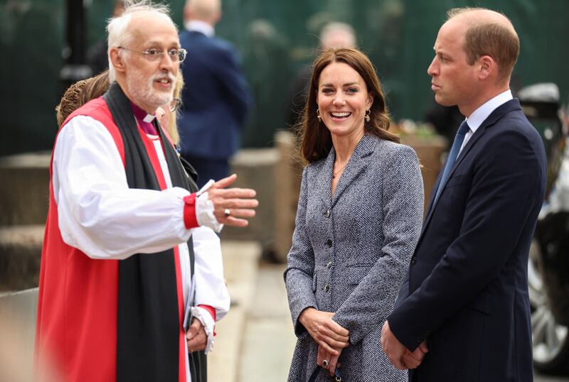 Prince William and Kate arrive at Manchester Cathedral. Reuters