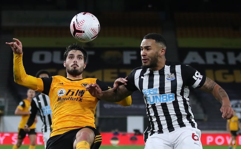 Jamaal Lascelles - 7: Slow to close down Podence shot early on but generally a good  performance from the captain. Vital headed clearance from Traore cross in second half and other important blocks. Limped off in closing few minutes which will be a big concern for Magpies manager Steve Bruce.