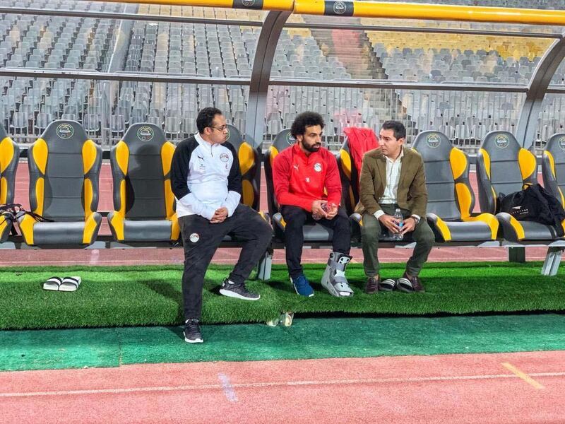 Mo Salah wearing protective booth. Courtesy Egyptian Football Association