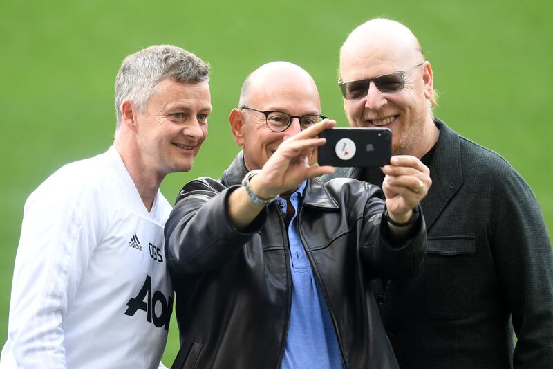 Former Manchester United player Ole Gunnar Solskjaer, posing above with Avram Glazer, was brought in as caretaker manager following Mourinho's sacking. After a bright start he was given the role on a permanent basis, before being sacked himself in November 2021