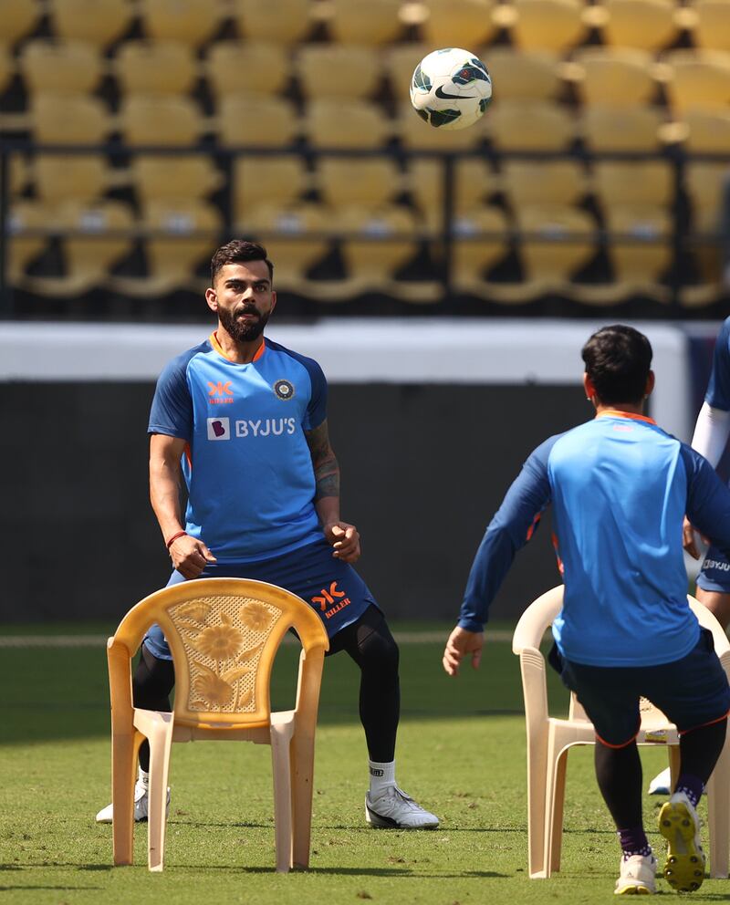 India batsman Virat Kohli during a warm-up session in Nagpur. Getty