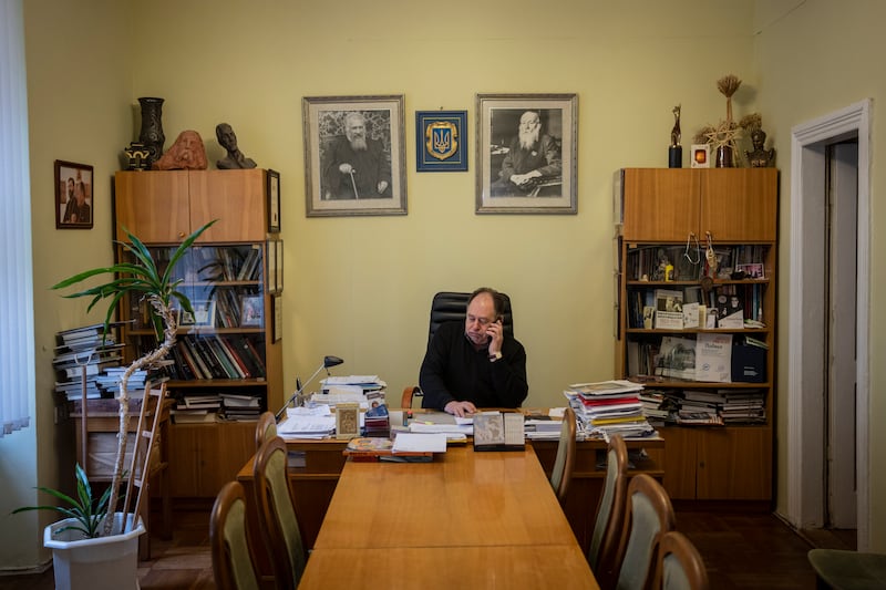 Ihor Kozhan, general director of Andrey Sheptytsky National Museum, in his office.