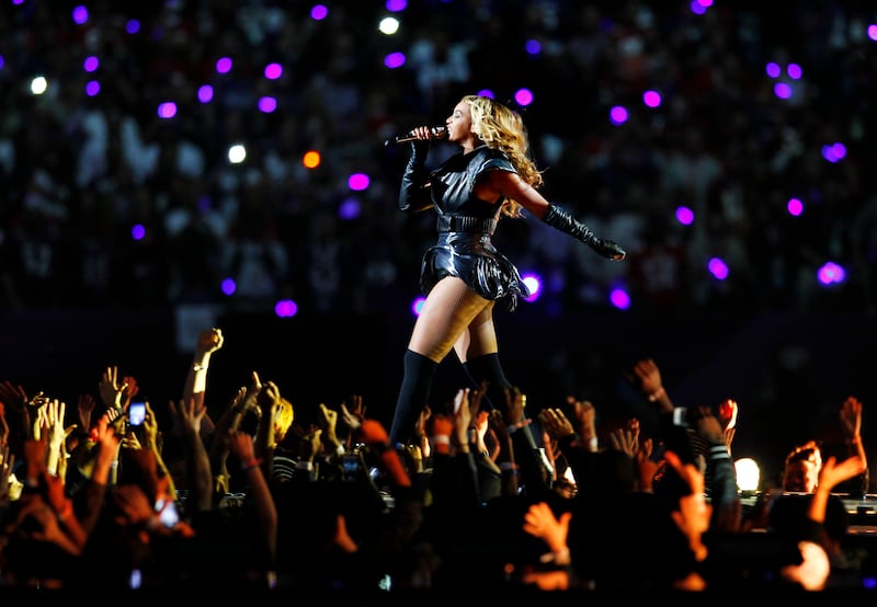 Beyonce performs during the half-time show at NFL Super Bowl XLVII in New Orleans, Louisiana, on February 3, 2013. Reuters