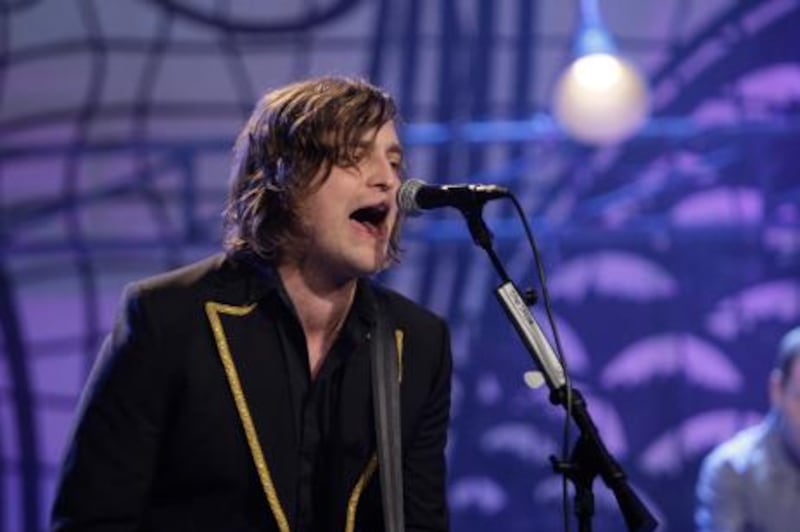 THE TONIGHT SHOW WITH JAY LENO -- Episode 3754 -- Air Date 04/30/2009 -- Pictured: Singer James Walsh -- Musical guest Starsailor performs on April 30, 2009 (Photo by: Paul Drinkwater/NBCU Photo Bank via AP Images)