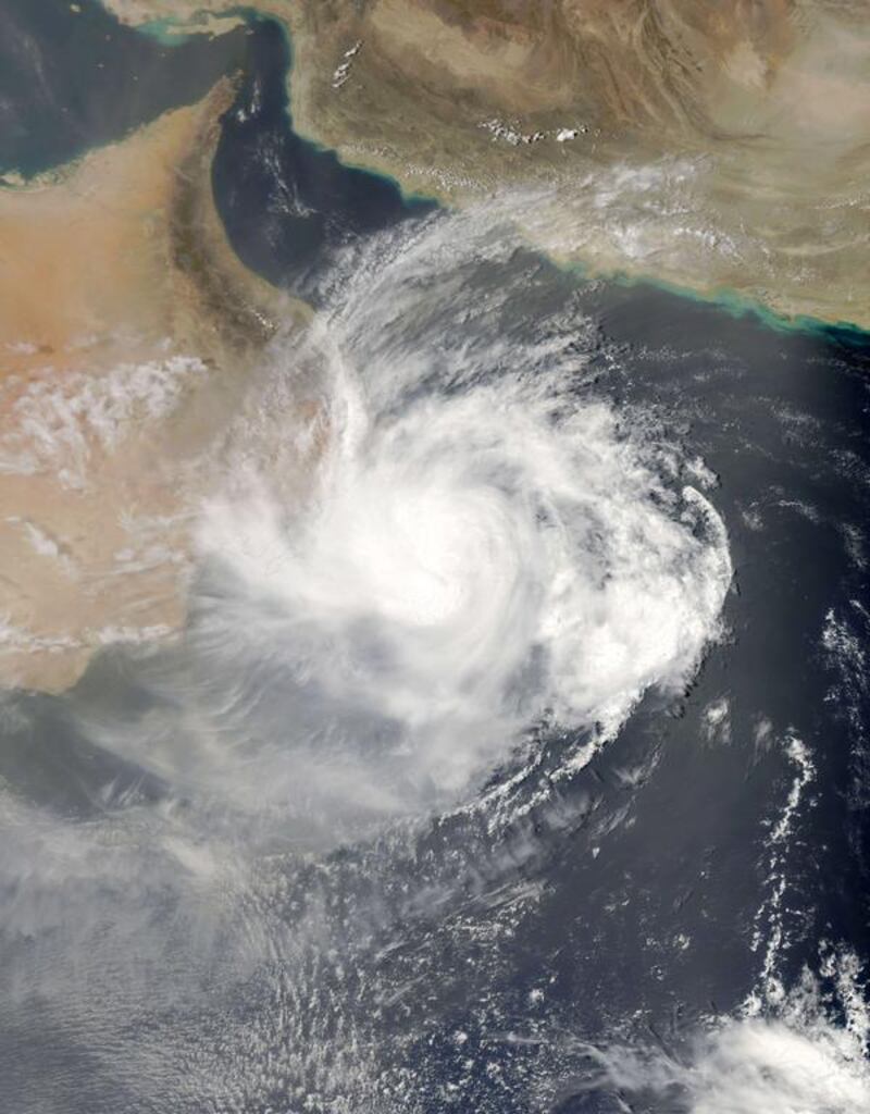 This Nasa satellite image shows Tropical Cyclone Ashobaa off Oman on June 9. AFP Photo / Handout / NASA 