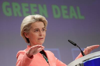 European Commission president Ursula von der Leyen unveiled the EU's package of climate plans on Tuesday. EPA ANIE LECOCQ