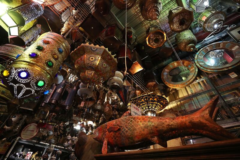The museum's handmade Moroccan lamps cost between Dh1,000 and Dh5,000 each. Pawan Singh / The National