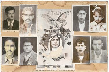 Studio portraits mounted on cardboard, Amman, Jordan, 1930-1940, gelatin silver developing-out paper print. Bedros Doumanian Collection, courtesy of the Arab Image Foundation.  