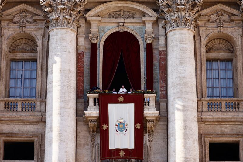 The Pope stood on the same spot from which he first appeared when he was elected in 2013. Reuters