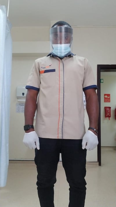 Olatokunbo Victor Omosebi worked as a housekeeper at a Dubai hospital during the pandemic. Courtesy: Medstar Clinic Right Health
