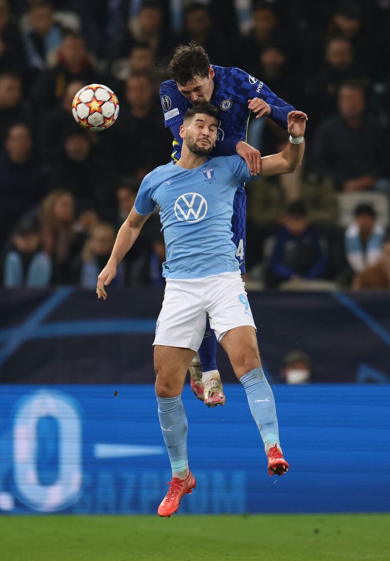 Andreas Christensen - 8: Lovely ball out from back to put Ziyech away down right after 20 minutes. A quality performance at the back from the Dane who fits perfectly into Thomas Tuchel’s defensive system as Malmo failed to register a shot on target. AP