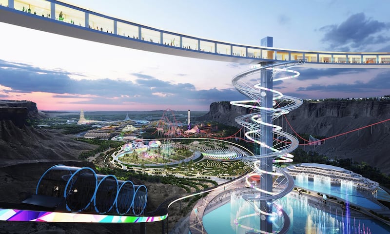 Six Flags Qiddiya will be home to a host of record-breaking rides — including the world's fastest roller coaster. Courtesy SCTH.
