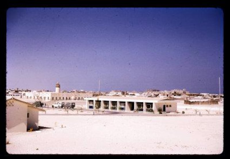 The Political Agency (now British Embassy) with some of old Abu Dhabi in the background in October 1966