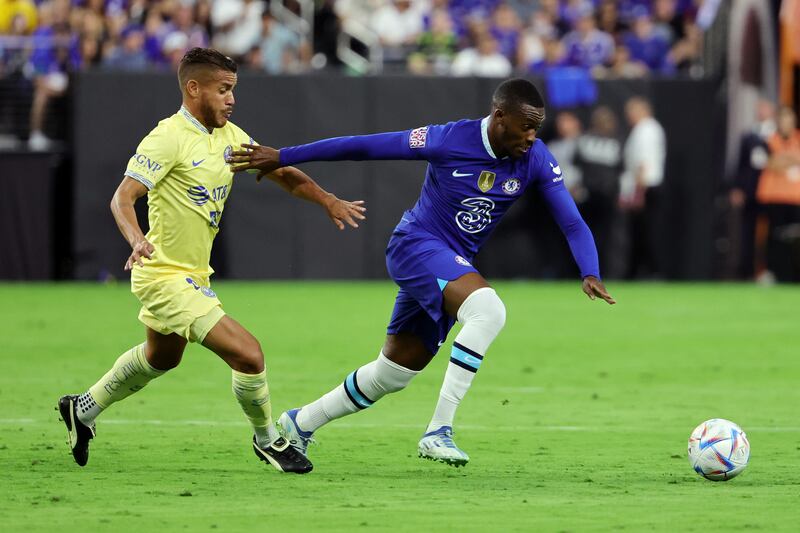 Callum Hudson-Odoi breaks away with the ball. AFP
