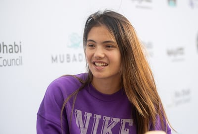 Emma Raducanu during her interview with The National at the Mubadala Abu Dhabi Open draw. Ruel Pableo for The National