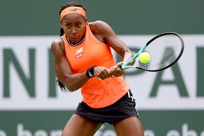 Coco Gauff beat Rebecca Peterson to reach the Indian Wells quarter-finals. AFP
