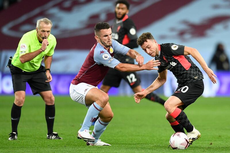 Dioga Jota – 6: Nearly caught out Martinez with lovely dink from outside the box just before the half hour mark, Caused Villa problems down the left with Robertson in first half. EPA
